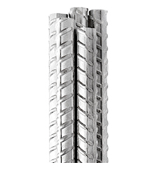 Five N Grade Galvanised Reinforcing Bar or Rebar bundled together