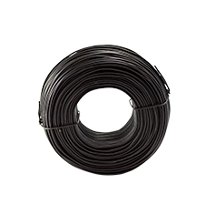 Black steel fixer handy coil against a white background